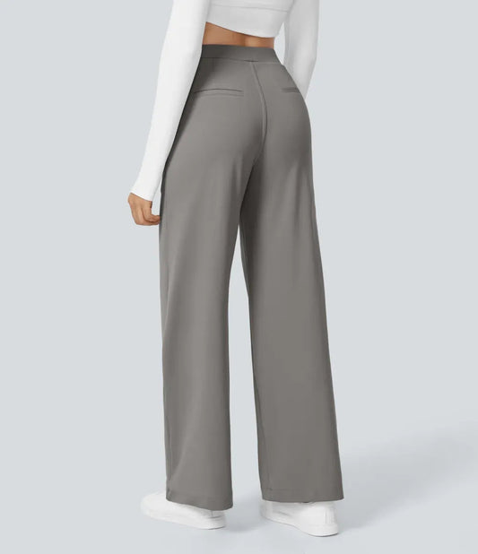 ⚡Summer Sale!High Waisted Side Pocket Straight Leg Work Pants